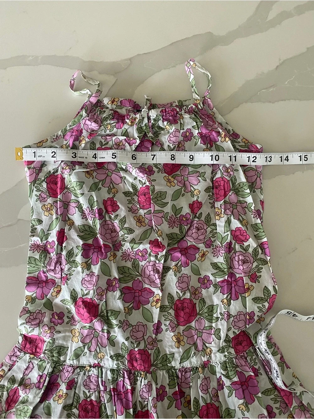 Mini Boden Girls Floral Pink 100% Cotton lightweight Sundress Sz 7-8Y